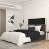 LUCILLE-60'' BED-BLACK/GOLD