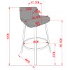 FERN-26'' COUNTER STOOL FABRIC-GREY