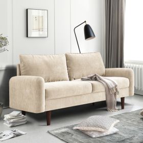 56.3-inch Velvet Round Arm Apartment Double Sofa