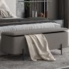 ERZO-STORAGE OTTOMAN-WARM GREY