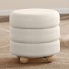 WILLO-ROUND OTTOMAN-IVORY