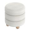 WILLO-ROUND OTTOMAN-IVORY