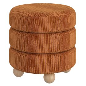 WILLO-ROUND OTTOMAN-RUST BROWN