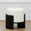 KIRAZ-ROUND OTTOMAN-IVORY_BLACK