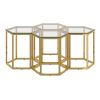FLEUR-4PC ACCENT TABLE-GOLD