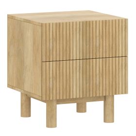 SANGRA-2 DRAWER ACCENT TABLE-NATURAL