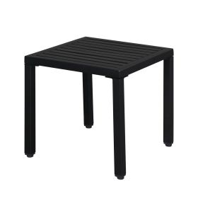 Black Courtyard Side Table, 48x48x46cm With Lifting Feet