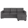 TYSON-R/L/H SECT W/BED+STOR,93"-CHRCL
