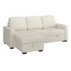 ALFONSO-R/L/H SECT W/BED+STOR,93.125"-BEIGE