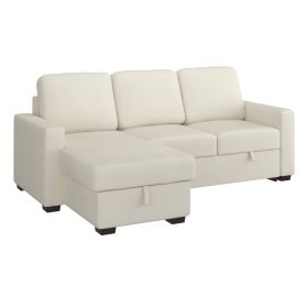 ALFONSO-R/L/H SECT W/BED+STOR,93.125"-BEIGE