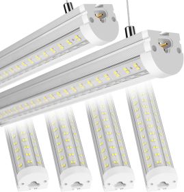8FT U Shape 125W Integrated Tube Bright LED Light, 6500K Clear White, 20000LM - Flush Mount/Hanging Linkable LED Ceiling Lights for Garage, Plug&Play
