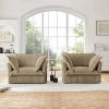 Set of 2 Slipcovered Armchairs,Deep Seat Accent Chair Set for Living Room, Reading Room, Bedroom and Working Spaces