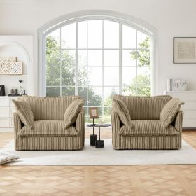Set of 2 Slipcovered Armchairs,Deep Seat Accent Chair Set for Living Room, Reading Room, Bedroom and Working Spaces