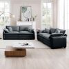 Modern Living Room Sofa Two-Piece Set, Suitable for Living room and Bedroom Sofa Set, Consists of two pieces of 2 Seater Sofa,Grey Corduroy