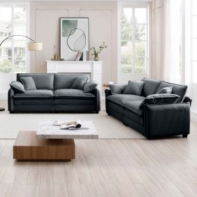 Modern Living Room Sofa Two-Piece Set, Suitable for Living room and Bedroom Sofa Set, Consists of two pieces of 2 Seater Sofa,Grey Corduroy