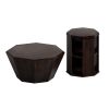31.5 "Octagonal Black Walnut Rubber wood Set of Two Coffee Table, Coffee Table, Living Room Bedroom(Set of Two Pieces)