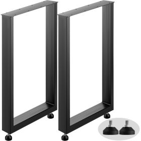 VEVOR Set of 2 Steel Table Legs, 28''Height 24''Wide Dining Table Legs, Heavy Duty 3.1" Width Box Section Square Table Legs