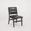 Hengming PU dining chair, no armrest with wooden legs, suitable for kitchen, dining room, living room, bedroom and other occasions,set of 2