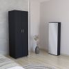 2 Piece Bedroom Set, London Armoire + Baltimore Shoe Rack, Black