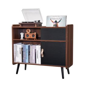 VEVOR Record Player Stand with Power Outlet, Turntable Stand Holds Up to 350 Albums