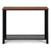 1PC Wood Console Sofa Table with Adjustable Feet and Storage Shelf