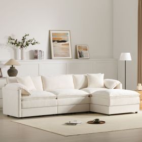 [VIDEO]103.5" Chenille Modular Sectional Sofa with Deep and Wide Seat,L Shaped Cloud Couch Set with Double Cushions,4 Seat Sofa with Movable Ottoman