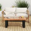 1PC Teak Wood Patio Table with River Feel Epoxy Tabletop