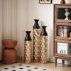 Floor Metal Vases Decorated White Metal vases Set of 3 gorgeous home decoration large glazed metal vases 24.8in/29in/33.8in height