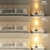Brown Bedside Table Lamp for Bedroom - 3 Way Dimmable Touch Lamp USB C Charging Ports and AC Outlet