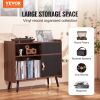 VEVOR Record Player Stand with Power Outlet, Turntable Stand Holds Up to 350 Albums