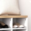 2-in-1 Coat Rack Shoe Bench Set, 9 Pair Shoe Storage Cabinet Rack with Hall Tree, Modern Entryway, Hallway, Mudroom, Bedroom Organizer, White