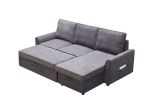 MGEA Modern modular L-shaped sofa bed with chaise longue, reversible sofa bed with pull-out bed and storage