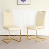 Modern PU dining chair Living room chair Upholstered chair, gold metal chair leg design, kitchen, living room, bedroom