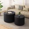Stylish and Minimalist Nesting Coffee Table Set with Honeycomb Design, Modern Round Coffee Table, Drum Circle Coffee Table for Living Room, Bedroom