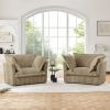 Set of 2 Slipcovered Armchairs,Deep Seat Accent Chair Set for Living Room, Reading Room, Bedroom and Working Spaces