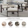 COOLMORE Modern Accent Chair Teddy Upholstered Armchair with Open Back 3 Legs Barrel Dining Chair Comfy Side Chair for Living Room/Bedroom/Dining Room