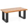 1PC Teak Wood Patio Table with River Feel Epoxy Tabletop