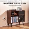VEVOR Record Player Stand with Power Outlet, Turntable Stand Holds Up to 350 Albums