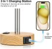 Bedside Table Lamp for Bedroom - 3 Way Dimmable Touch Lamp USB C Charging Ports and AC Outlet