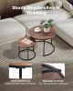 VEVOR Nesting Coffee Table Set of 2, 23.6 in Round Coffee Table, Nesting Tables for Small Place, End Side Tables Night Stand with Metal Frame