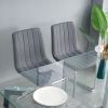 Modern simple light luxury dining Dark Grey chair home bedroom stool back student desk chair metal leg (silver) (set of 2)