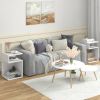S-Shaped Side Table with Unique S-shaped Frame and 2 Open Compartments