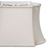Fancy Oblong Softback Lampshade with Washer Fitter, Cream Color Natural Fabric Lampshade for Table Lamps