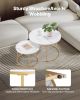 VEVOR Nesting Coffee Table Set of 2, 27.6 in Round Coffee Table, Nesting Tables for Small Place, Vintage End Side Tables Night Stand with Metal Frame