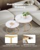 VEVOR Nesting Coffee Table Set of 2, 31.5 in Round Coffee Table, Nesting Tables for Small Place, Vintage End Side Tables Night Stand with Metal Frame