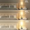 Light Beige Table Lamp for Nightstand - 3 Way Dimmable Bedside Lamp for Bedroom with USB C A Charging Ports and AC Outlet