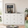 9 Drawer Dresser for Bedroom, Storage Cabinet With Metal Handles, Modern Closet Of Drawers for Living Room