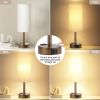 Brown Bedside Table Lamp for Bedroom - 3 Way Dimmable Touch Lamp USB C Charging Ports and AC Outlet
