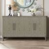 60'' Rounded Design Elements Throughout The Sideboard Including Tabletop, Legs, Four Side Furniture Suitable For Kitchen, Living Room, Entryway