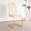 Modern PU dining chair Living room chair Upholstered chair, gold metal chair leg design, kitchen, living room, bedroom